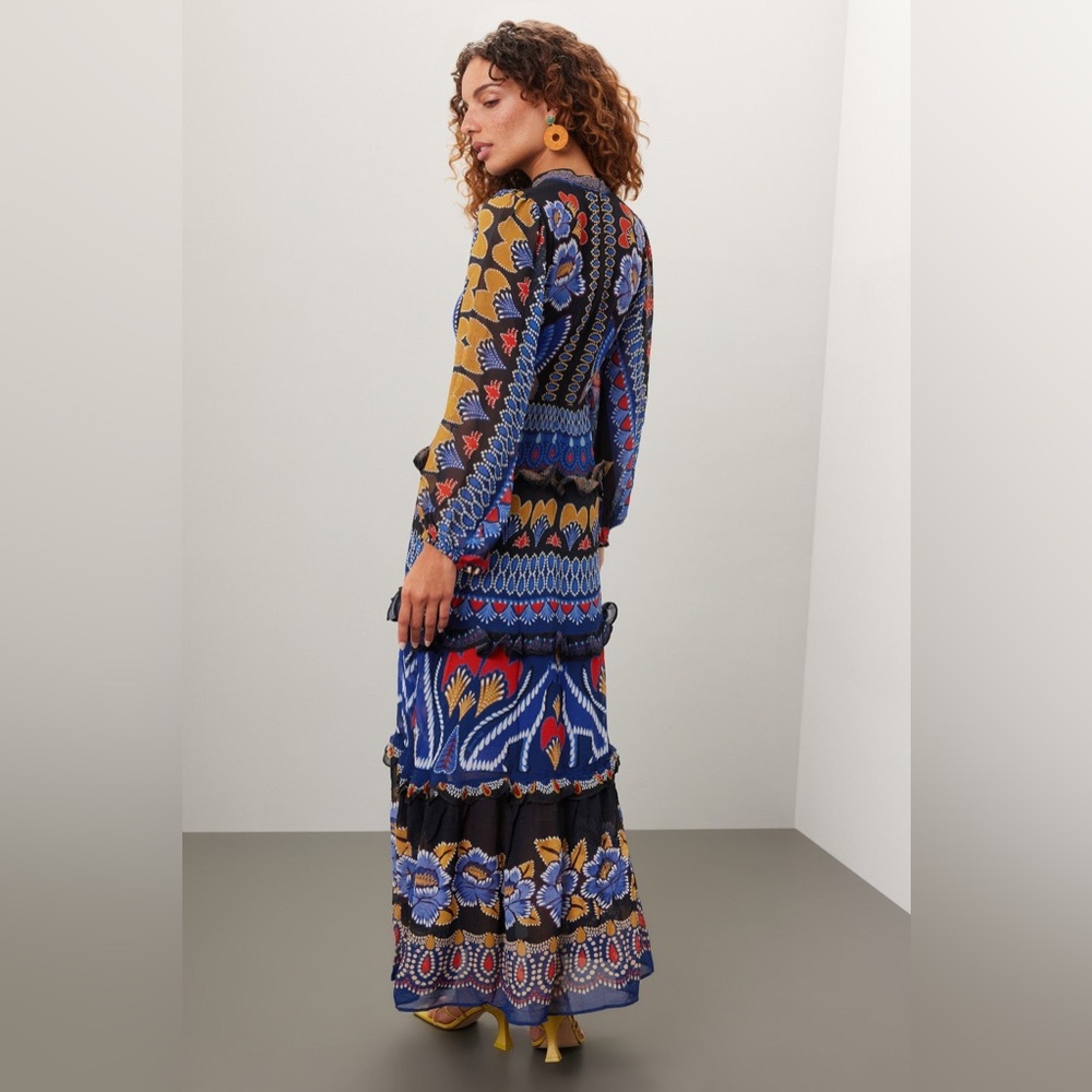 FARM Rio Vibrant Long Sleeve Maxi Dress - Picture 4 of 14